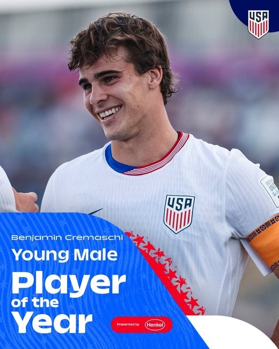 世界杯下载官网-官方:迈阿密外租20岁中场克雷马斯基当选美国年度最佳年轻球员